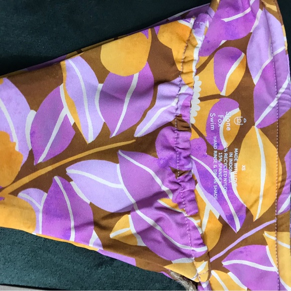 Stone Fox Swim Swimsuit Retro Bloom Print Rico Bikini Top & River Bottom Size XS - Picture 8 of 16